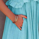 Tyla - Halter Ruffle Maxi Dress