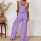 Milena - Minimalist Top and Wide-Leg Pants Set