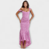 Abito Lungo con Corsetto Elegante e Raffinato