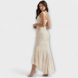 Abito Lungo con Corsetto Elegante e Raffinato