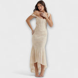 Abito Lungo con Corsetto Elegante e Raffinato