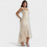 Abito Lungo con Corsetto Elegante e Raffinato