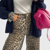 Chandra - Jeans Vintage con Stampa Leopardata