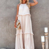 Robyn - Halter Ruffle Maxi Dress