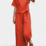 Set Pantaloni Leggeri con Maglietta a Manica Corta