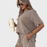 Set di 2 Pezzi in Cotone Bicolore