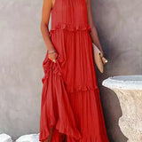 Robyn - Halter Ruffle Maxi Dress