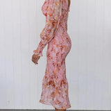 Taisie - Floral Ruffle Midi Dress