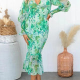 Taisie - Floral Ruffle Midi Dress