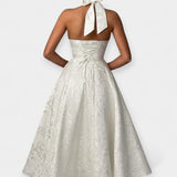 Abito Midi con Schiena Scoperta e Design a Corpetto