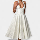 Abito Midi con Schiena Scoperta e Design a Corpetto