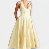 Abito Midi con Schiena Scoperta e Corsetto Elegante