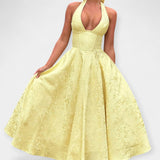 Abito Midi con Schiena Scoperta e Corsetto Elegante