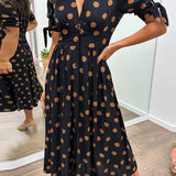 Layla | Polka Dots V-Neck Dress