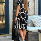 Ellanore - Geometric Print Polo Dress