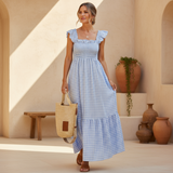 Ivara - Elegant Plaid Summer Dress