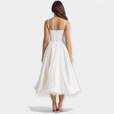 Abito Midi con Trasparenze in Tulle