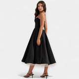 Abito Midi con Trasparenze in Tulle