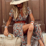 Bonnie | Airy Boho Maxi Dress With Matching Belt