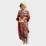 Abito Elegante con Motivi Imponenti