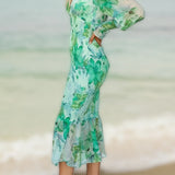 Taisie - Floral Ruffle Midi Dress