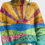 Maglione a collo alto con motivo raffinato