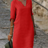 Lola - Relaxed V-Neck Dress