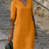 Lola - Relaxed V-Neck Dress