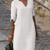 Lola - Relaxed V-Neck Dress