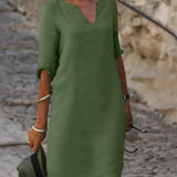 Lola - Relaxed V-Neck Dress