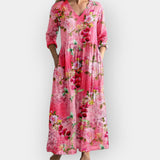 Abito Floreale con Silhouette Fluttuante