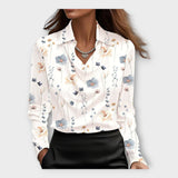 Blusa in Seta con Scollatura Drappeggiata e Colletto