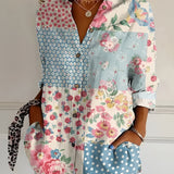 Eleanor | Elegant Floral Pattern Front Blouse