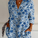 Eleanor | Elegant Floral Pattern Front Blouse