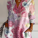 Eleanor | Elegant Floral Pattern Front Blouse