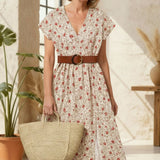 Bonnie | Airy Boho Maxi Dress With Matching Belt