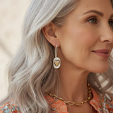 Heart Earrings with silver and gold