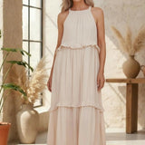 Tyla - Halter Ruffle Maxi Dress