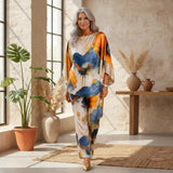 Sophie | Artistic Satin Two-Piece Set