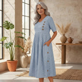 Chloe - Striped Midi Dress