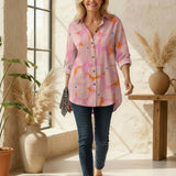 Eleanor | Elegant Floral Pattern Front Blouse
