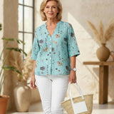 Alice | Printed Button Tunic Top