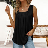 Eirith - Pleated Square-Neck Top